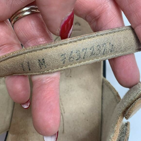 SAS Size 11 Nudu Sandal Dawn Beige Leather Slingback Shoes Adjustable Women's - Picture 6 of 10